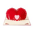 thumbnail image 1 of OUNONA 2Pcs Wedding Greeting Cards Red Paper Creative 3D Design Romantic Invitation Cards, 1 of 8