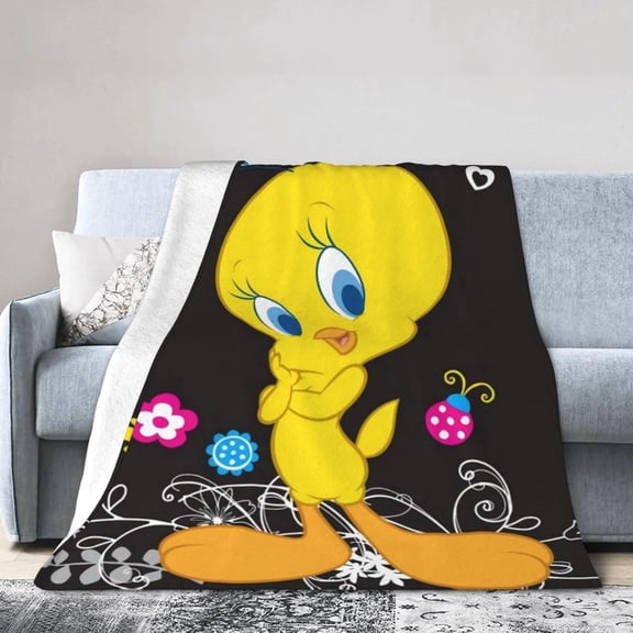 Cute Tweety Style-7 Anti-Pilling Soft Warm Flannel Throw Blanket 60"x50" For Sofa Bed Home Blankets