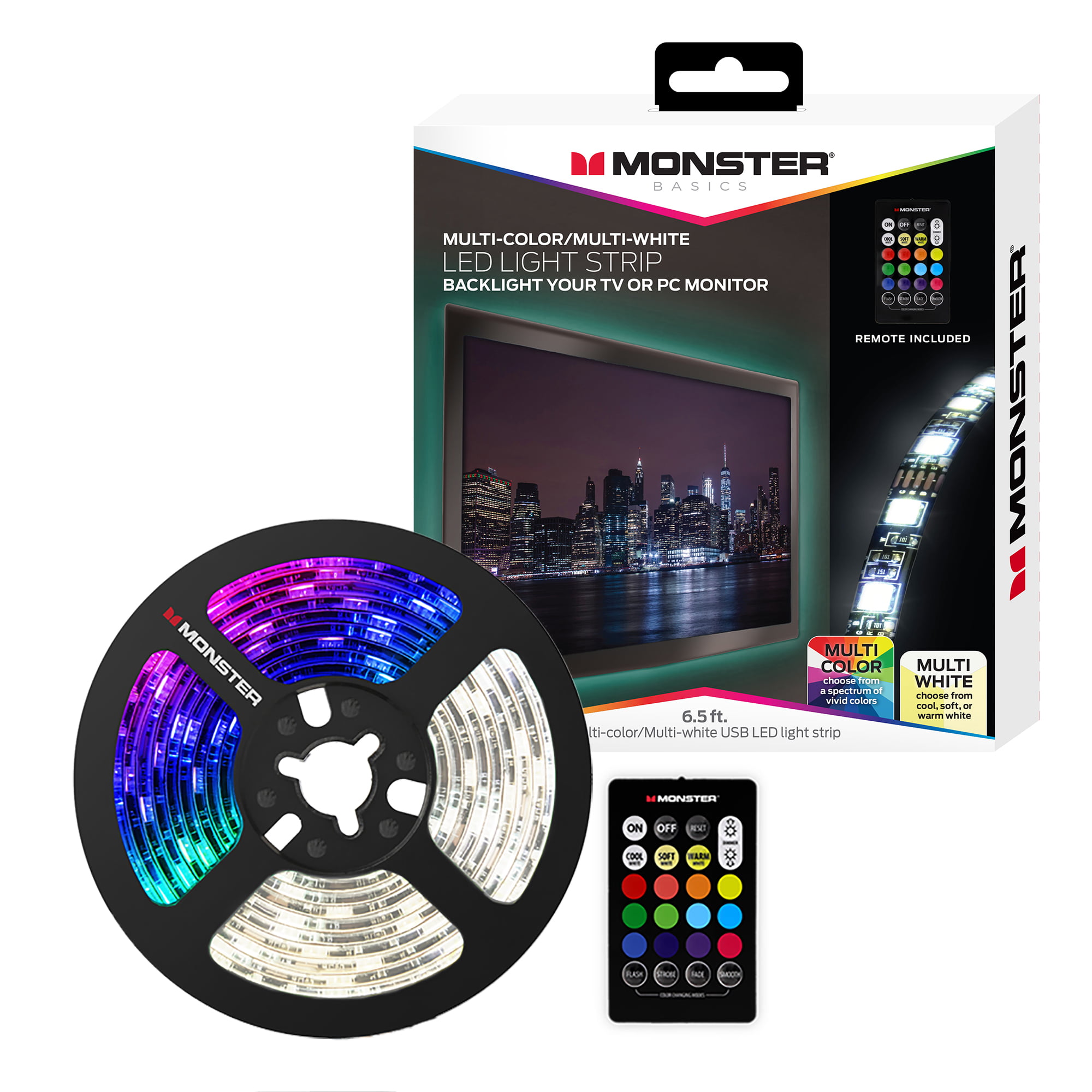 Details about   New 2M 6.5ft USB LED Strip Light Lamp 5050 RGB Color Bar TV PC Back Lighting Kit 