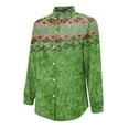thumbnail image 6 of Womens Tops Fashion Print Long Sleeve Cotton Button Shirt Spring Summer Shirts for Women Green M, 6 of 7