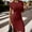 Wine, variant on Hvot&aat Women's Stripe Bodycon Dress Short Sleeve Round Neck Slim Fit Dresses Casual Comfortable Pencil Dress