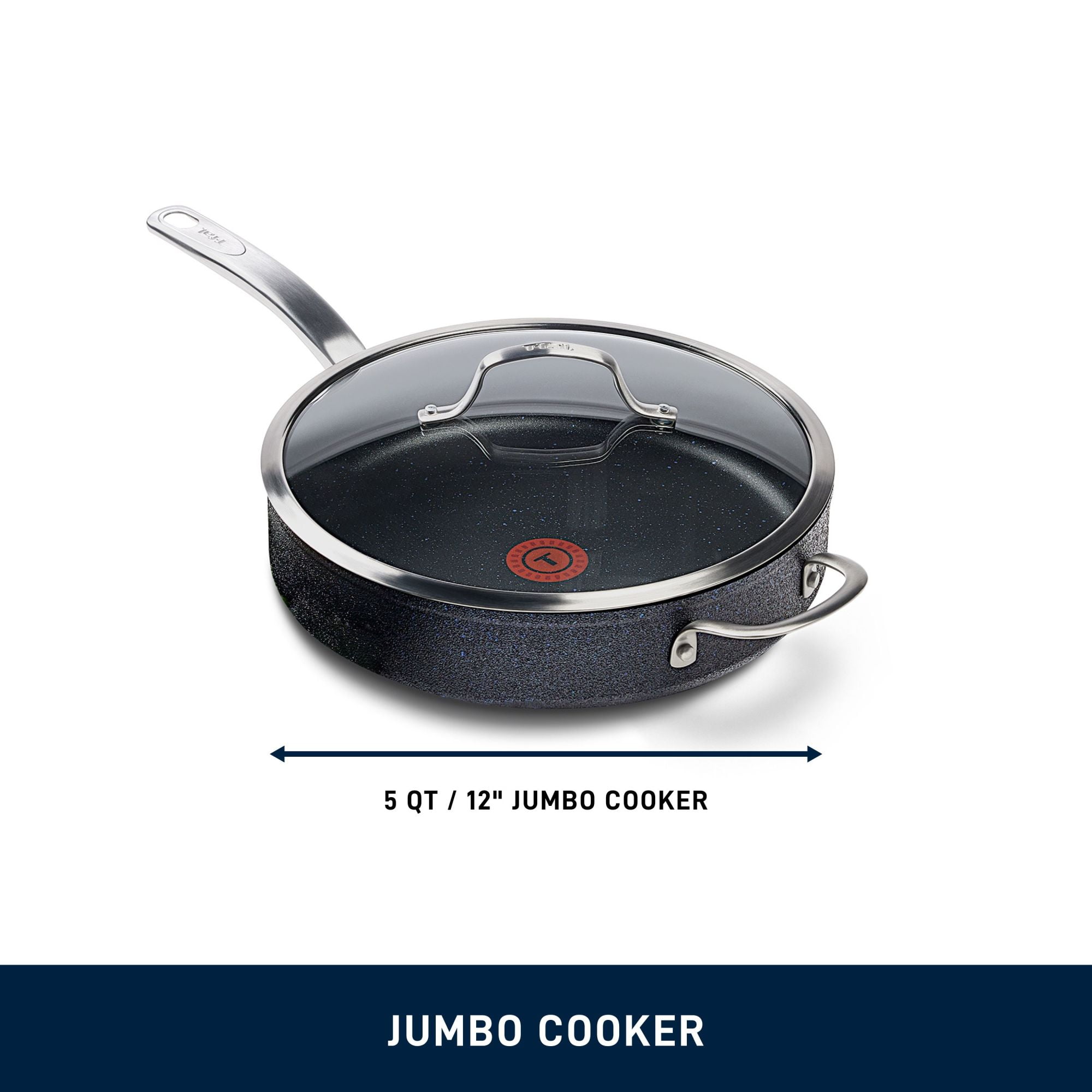 Cuiseur Géant T-fal Stone Shield de 5 pintes / 11.8 po avec technologie DefenseShield™, fabrication en 6 couches, texture pierre robuste, à l’épreuve du lave-vaisselle et du four