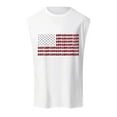 thumbnail image 4 of HCNTES Men's American Flag Tank Tops 4th of July Muscle Sleeveless Shirt Graphic Gym Workout Tee(White,XXXL), 4 of 4