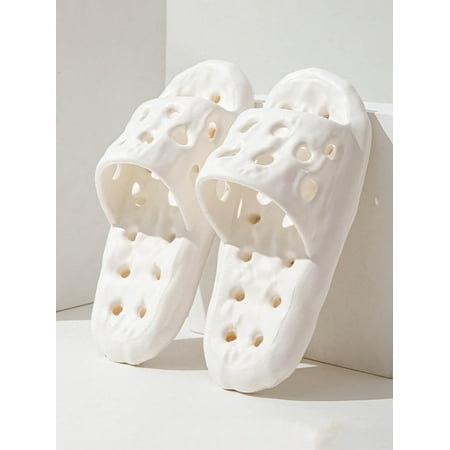 

1 Pair Women EVA Anti-Skid Sandals Purely Breathable Hollow-Out Drainage Bathroom Slippers
