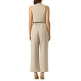 thumbnail image 3 of INSPIRAR CHIC Conjunto de Dos Piezas Casual Sin Mangas Top Corto Cuello en V Pantalones de Pierna Ancha M Apricot, 3 of 6