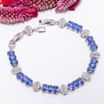 thumbnail image 2 of Tanzanite, CZ 925 Sterling Silver Adjustable Tennis Bracelet 7-8" B142224, Tanzanite Bracelet, Vivid Blue Bracelet, Oval Bracelet, 2 of 6