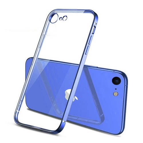 For Apple iPhone 7 Blue Smart Shockproof Luxury Stream Electro Plating Elegant Cover Case