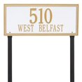 thumbnail image 1 of Whitehall Products 6115WG Estate Lawn Two Line Double Line Address Plaque, White & Gold, 1 of 1
