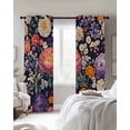 thumbnail image 4 of Colorful Spring Floral Blackout Curtains for Bedroom Living Room Darkening Curtains 84 Inch Length 2 Panels Set Botanical Summer Blooming Window Curtain Window Treatment Grommet Drapes 52"x84", 4 of 9