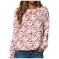 thumbnail image 6 of Towmus Christmas Sweatshirt Women Funny Christmas Pullover Xmas Santa Prints Long Sleeve Tops, 6 of 6