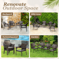 thumbnail image 5 of Stackable Outdoor Patio Chairs, All Weather Wicker Dining Chair Set of 4 (Brown), 5 of 6
