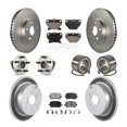 thumbnail image 1 of Transit Auto Front Rear Wheel Hub Bearing Assembly Coated Disc Brake Rotor and Ceramic Pads Kit (10Pc) for Car Toyota Matrix Pontiac Vibe FWD with Non-ABS Left Right Side (Driver Passenger) KBB-108353, 1 of 10
