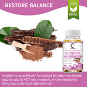 (2 Pack)Myo Inositol & D-Chiro Inositol Supplements,Support Fat Metabolism,Healthy Ovarian & Liver Function Support,120 Capsules