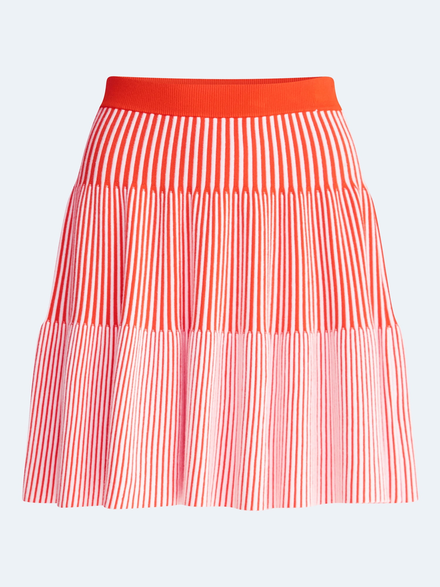 Free Assembly Women's and Women's Plus Ribbed Stitch Tiered Mini Skirt. Sizes XS-4X