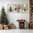 thumbnail image 2 of 3 Pcs Vintage Christmas Canvas Wall Art Snow Scene Santa Xmas Tree Reindeer Retro Winter Wall Decor Posters Print Artwork for Living room Bedroom Home Decoration Unframed, 2 of 6