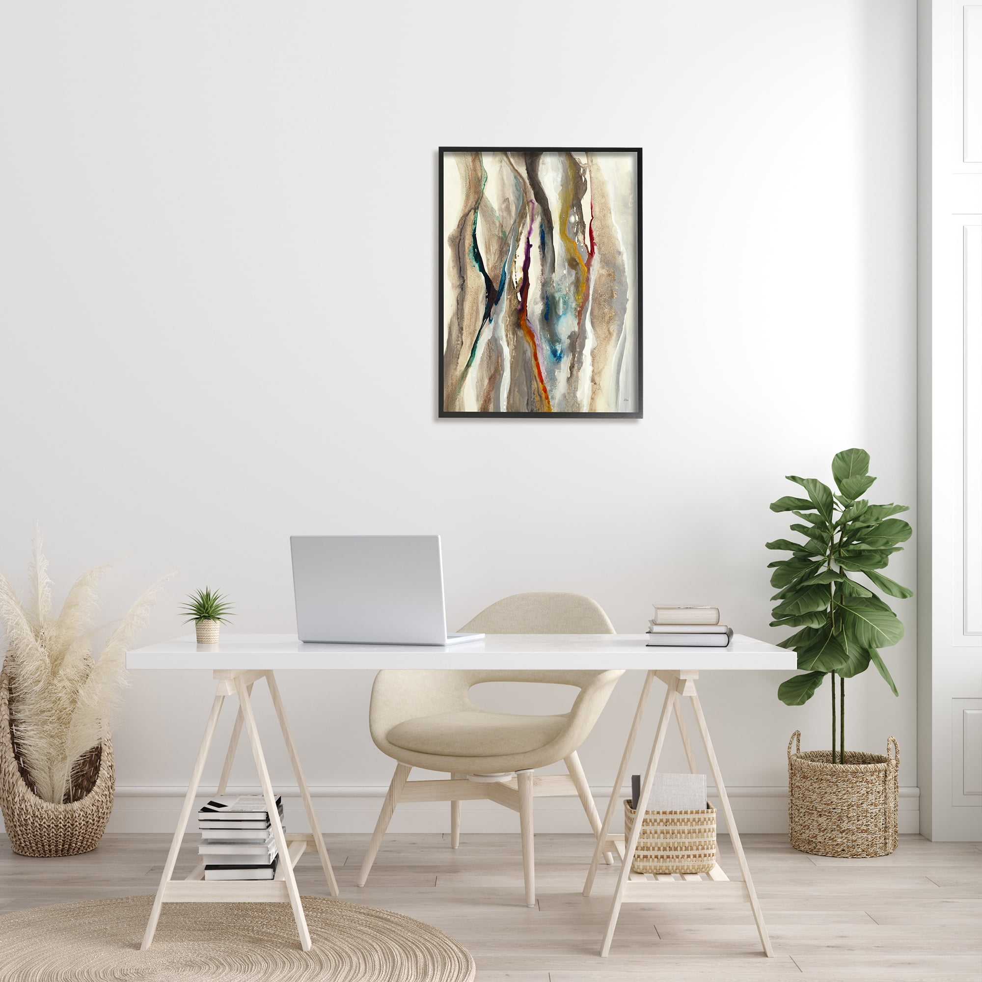 Stupell Industries Murky Abstract Flowing Lines Brown Blue Red, 24 x 30, Designed by K. Nari