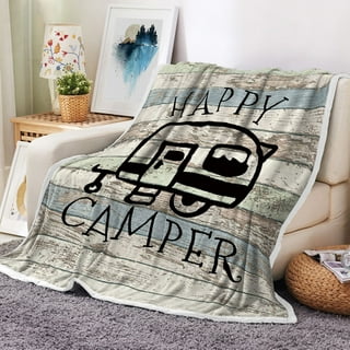 Happy Camper Pillow Cushion Cover for Sofa Couch Bed, Camping, Camping Decor.