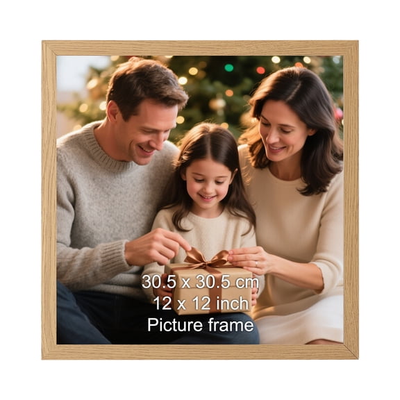 12x12 Picture Frame, Brown 12 by 12 MDF Photo Frame for Wall Gallery Display, Single