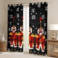 thumbnail image 2 of Manfei Cartoon Nutcracker Curtains Pack of 2 (42x84 Each) for Boys Girls, Merry Xmas Happy New Year Curtains Blackout, Blue Red Black Snowflake Bedroom Curtains, Luxurious Home Decor, 2 of 6