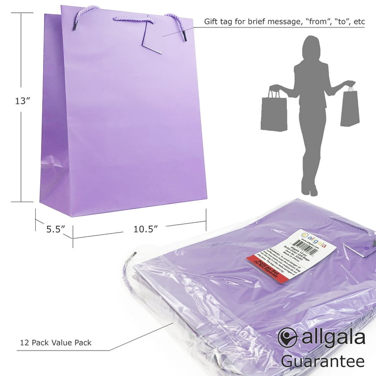 Allgala Gift Bags 12PK Value Premium 9 Medium 157GSM Art Paper Solid