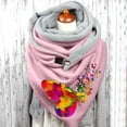 thumbnail image 2 of Women Colorful Butterfly Print Cotton Winter Warm Button Up Scarf, 2 of 3