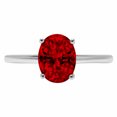 thumbnail image 7 of Solitaire Engagement Ring for Women - 2.5ct Natural Garnet in 14K White Gold Promise Ring, 7 of 7