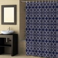 thumbnail image 2 of Fabric Shower Curtain, Modern Abstract Geometric Dark Blue Vintage Geometric Pattern Shower Curtains with 12 Hooks Waterproof Machine Washable Bath Curtains for Bathroom,48x 72in, 2 of 6