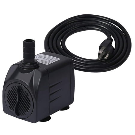 HDE 475 GPH (1798 L/H) Submersible Water Pump 25W Two Nozzle UL Certified Quiet Pump for Ponds Aquariums Fish Tanks Fountains and Hydroponic Systems with 6 ft Power Cord