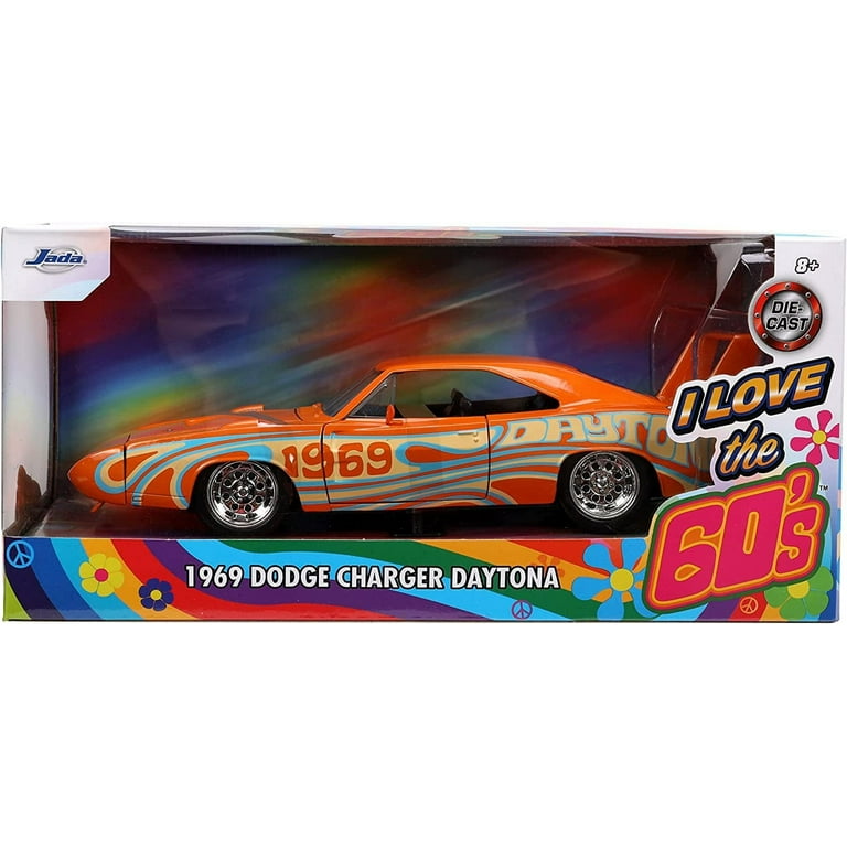 Jada Toys I Love The 60s 1:24 1969 Dodge Charger Daytona Die-Cast Car, Toys for Kids and Adults, Orange Jada Toys I Love The 60s 1:24 1969 Dodge Charger Daytona Die-Cast Car, Toys for Kids and Adults, Orange