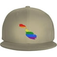 thumbnail image 2 of LGBT Flag Map of Malta Snapback Hats for Men Women Baseball Cap Adjustable Flat Bill Sun Hat, 2 of 8