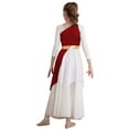 thumbnail image 2 of Zaldita Kids Girls Sleeveless Ballet Praise Lyrical Dance Dress Metallic Color Block Liturgical Worship Costume Dancewear Burgundy 6, 2 of 7