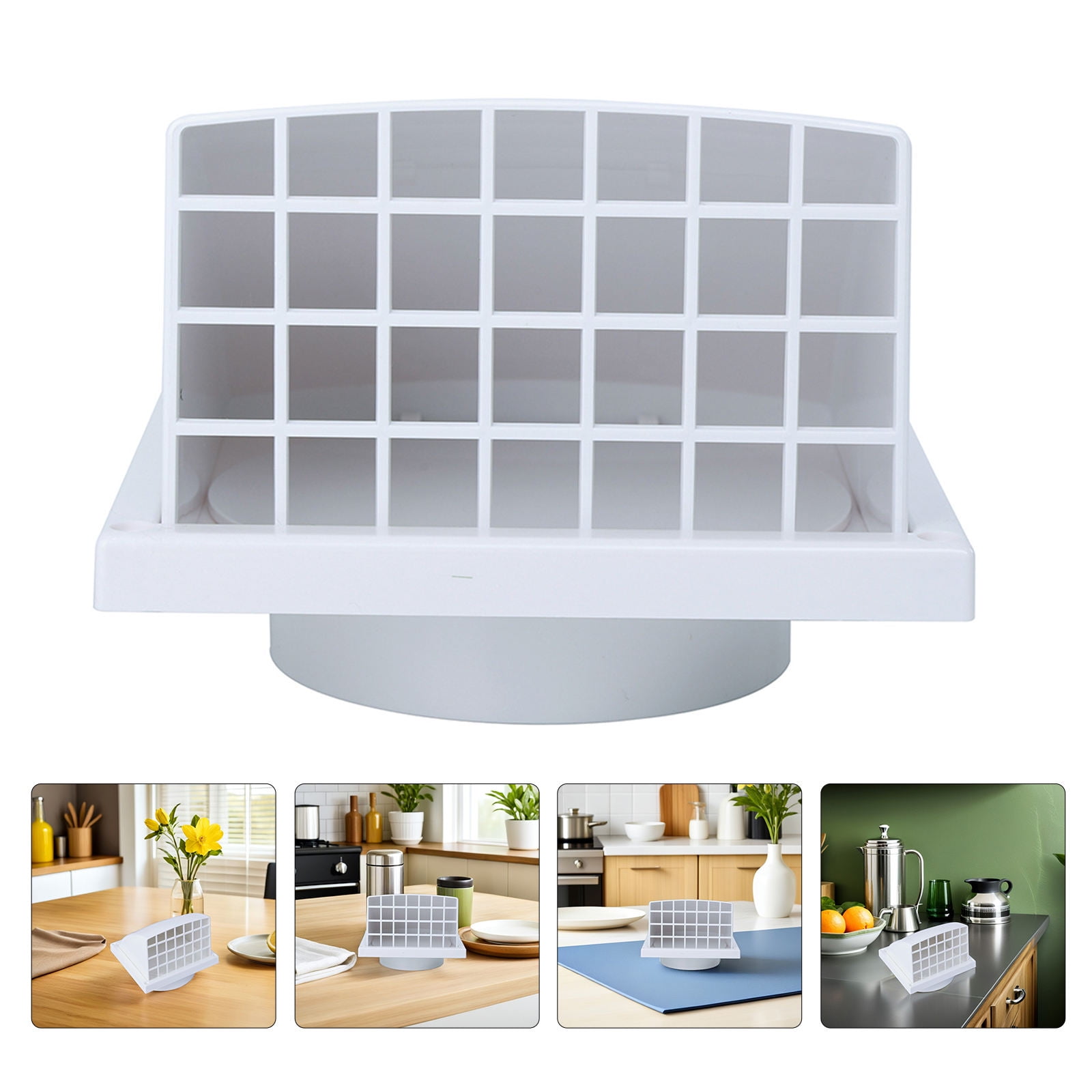 CTIRCHIU Wall Exhaust Vent Cover Cap in White Plastic for Outdoor Dryer and Range Hood Ventilation