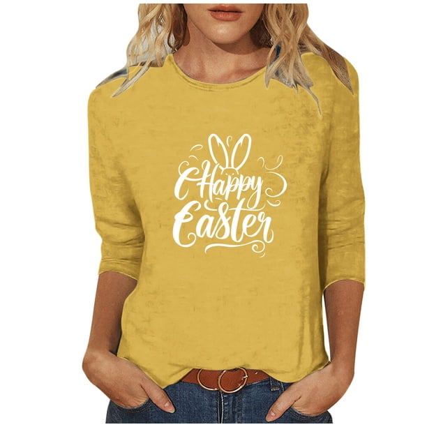 Mujeres 3/4 Manga Tops Impresión Casual Cuello Redondo Camiseta Top Blusa, Poliéster Toda la Temporada