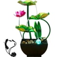 thumbnail image 1 of Pcapzz Tabletop Water Fountain USB Powered Tabletop Fountain with Natural Rocks and LED Ring Lights Desktop Waterfall Fountain Tabletop Humidifier for Indoor-lotus(withoutlampring)-, 1 of 11