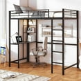 thumbnail image 4 of Zimtown Twin Loft Bed with Desk, Metal Bunk Bed, Black, 4 of 10