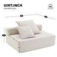 thumbnail image 2 of Loveseat Frame for Luxury Boucle Floor Couch Set, Oversized Modular U Shaped Sectional Sofa, Convertible Sleeper Couch, Spacious Foam-Filled Sofa Bed for Living Room, Beige, 2 of 9