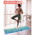 thumbnail image 2 of Turquoise Blue Teal Yoga Towel for Hot Yoga Non Slip, Chic Stained Glass Texture Aesthetic Yoga Mat Towel Absorbent Yoga Sweat Towels Microfiber Hot Yoga Blanket for Bikram Pilates 26"x74", 2 of 7