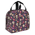 thumbnail image 2 of Pofeuu Skull flower leaf colorful Print Lunch Bag Lunch Box Insulated Lunch Bag Adult Lunch Box for Men and Women, 2 of 8