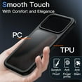 thumbnail image 3 of JETech 5 in 1 Matte Case for iPhone 17 Pro 6.3-Inch with 2-Pack Each Tempered Glass Screen Protector and Camera Lens Protector, Translucent Back Shockproof Phone Cover (Black), 3 of 5
