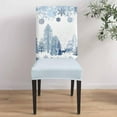 thumbnail image 4 of Chair Covers for Dining Room Set of 6,Winter Season Snowy Forest Stretch Seat Protector Removable Washable Chairs Slipcovers for Kitchen Banquet Wedding Hotel,Christmas Tree Elk Snowflakes, 4 of 6