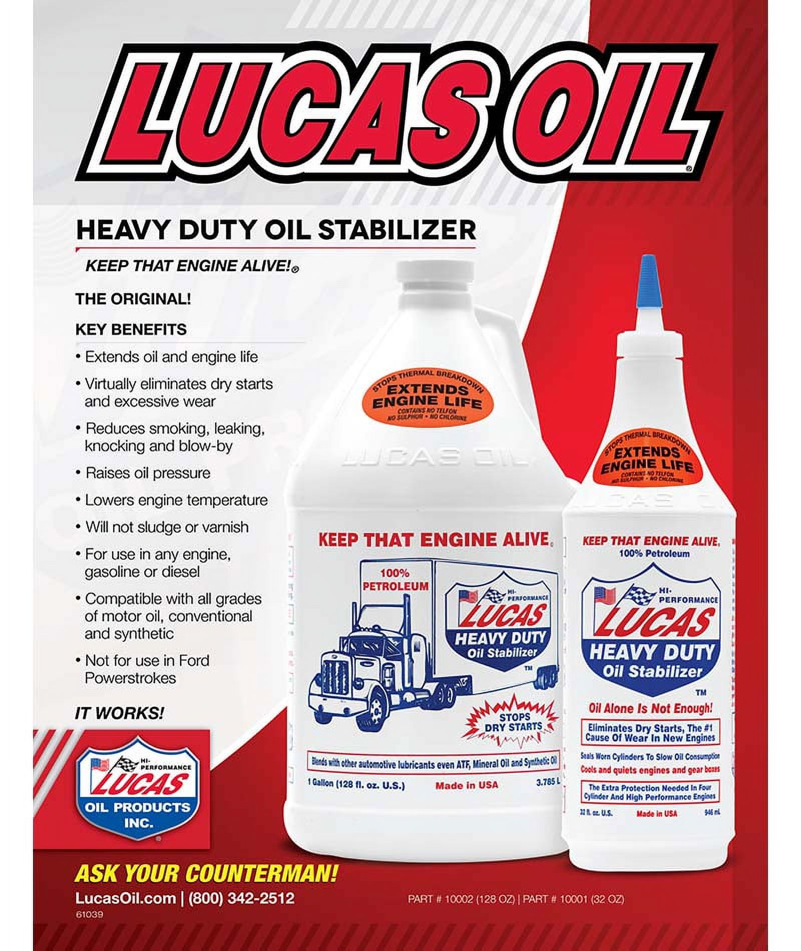 Lucas Oil Heavy Duty Oil Stabilizer 32 Ounce Quart 2 Pounds - image 5 of 6
