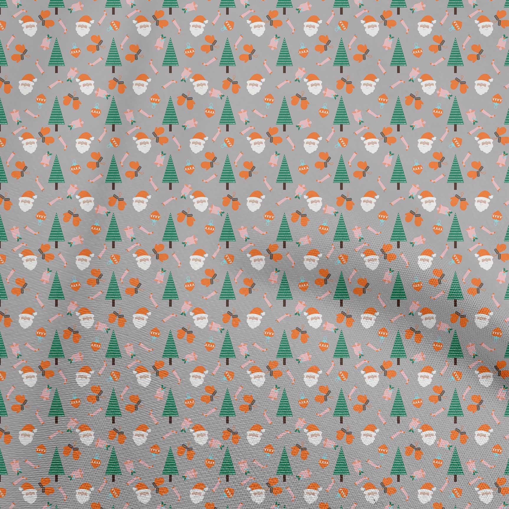 oneOone Cotton Jersey Gray Fabric Christmas Quilting Supplies Print Sewing Fabric By The Yard 58 Inch Wide