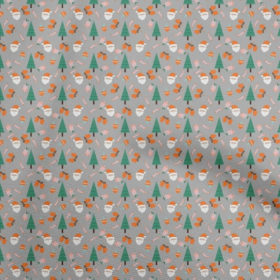 oneOone Polyester Spandex Gray Fabric Christmas Sewing Craft Projects Fabric Prints By Yard 56 Inch Wide