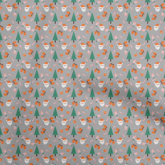 oneOone Polyester Spandex Gray Fabric Christmas Sewing Craft Projects Fabric Prints By Yard 56 Inch Wide