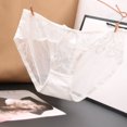 thumbnail image 3 of Womens Panties - Women's Transparent Low Waisted Seamless Lace Pure Triangle Pants Thin Mesh Underwear, Panties for Women,Color: White Size: L, 3 of 3