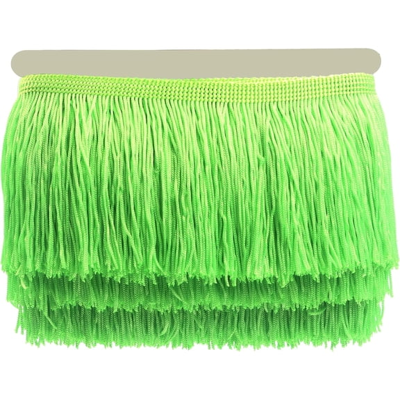 YYCRAFT 10 Yards 4 Inch Wide Tassel Curtain Fringe Trim by The Yard for DIY Sewing Crafts Clothing Curtains Decoration-Neon Green