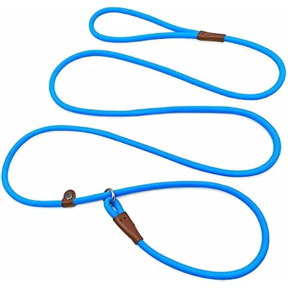 Slip Lead Control Leash for Dogs No Pull, 13 Colors Classic Dog Lead 7FT Pet Slip Leash, 1/4” Rope Leashes for Small Medium Animals (7ft*1/4", Blue)