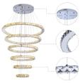 thumbnail image 3 of Miumaeov Modern Crystal Chandelier Lighting 6 Rings DIY Design Chandelier LED Ceiling Lights Fixtures 3-Color High Ceiling Foyer Chandelier for Living Room Dining Room Staircase, 3 of 15