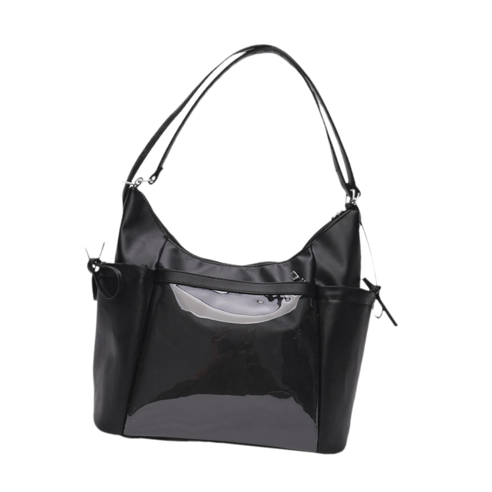 Abbraccia Ita Bag Uniform Bag DIY Multipurpose Transparent Purse Handbag Backpack for Gifts Anime Dolls Display Party Shopping Students Black