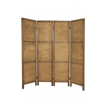Proman Products Saigon 4 Panel Folding Screen, 67" Tall, Walnut
